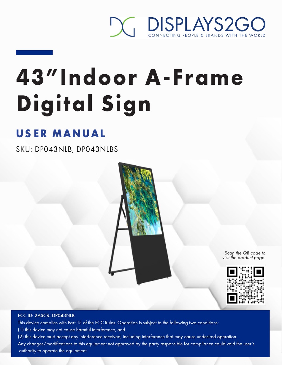 DISPLAYS2GO DP043NLBS USER MANUAL Pdf Download ManualsLib
