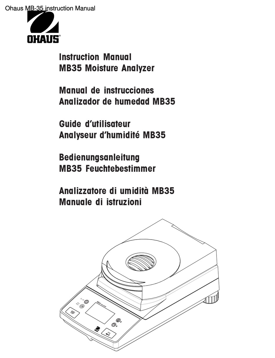 OHAUS MB35 INSTRUCTION MANUAL Pdf Download ManualsLib