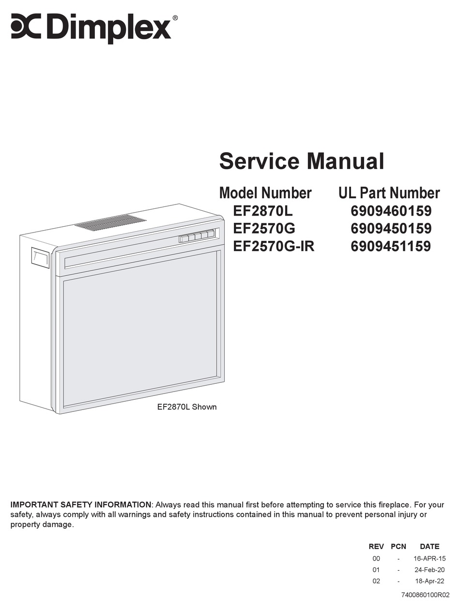 DIMPLEX EF2570GIR SERVICE MANUAL Pdf Download ManualsLib