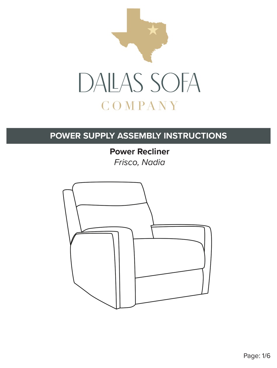DALLAS SOFA COMPANY FRISCO ASSEMBLY INSTRUCTIONS MANUAL Pdf Download