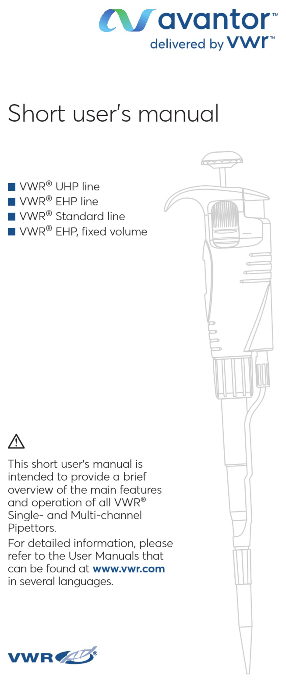 VWR AVANTOR UHP LINE USER MANUAL Pdf Download ManualsLib