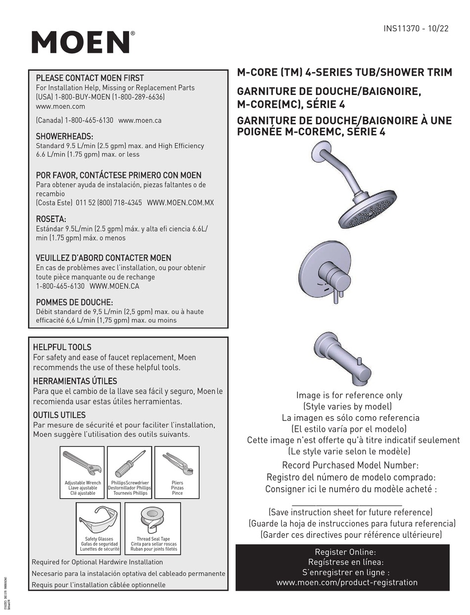 MOEN MCORE 4 SERIES MANUAL Pdf Download ManualsLib