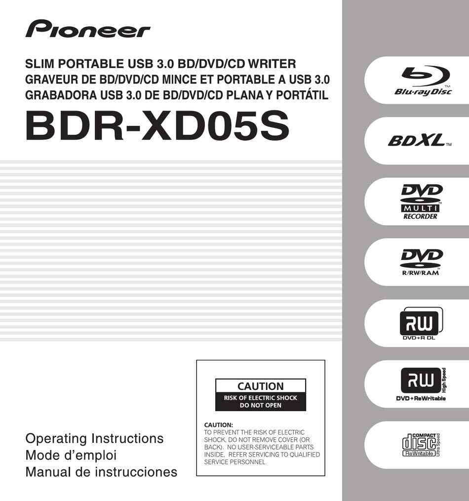 PIONEER BDRXD05S OPERATING INSTRUCTIONS MANUAL Pdf Download ManualsLib