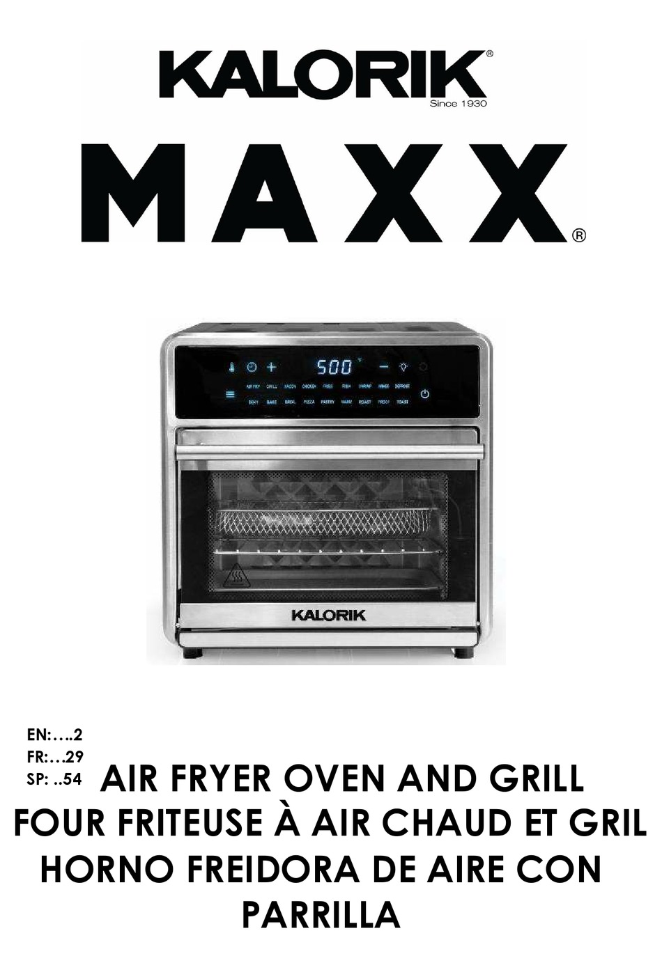 KALORIK MAXX AFO 52096 BK MANUAL Pdf Download ManualsLib