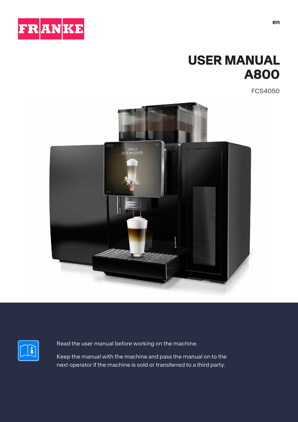 FRANKE A800 USER MANUAL Pdf Download ManualsLib