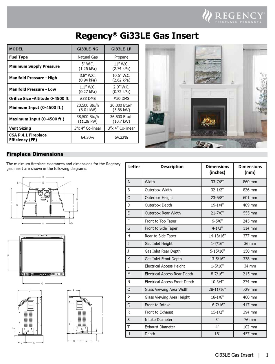 Regency Fireplace Products Gi Le Ng Manual Pdf Download Manualslib