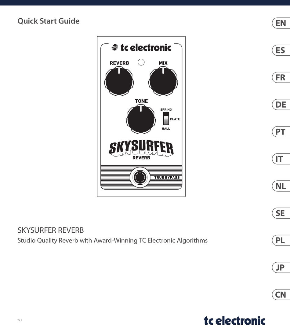 TC ELECTRONIC SKYSURFER REVERB QUICK START MANUAL Pdf Download ManualsLib