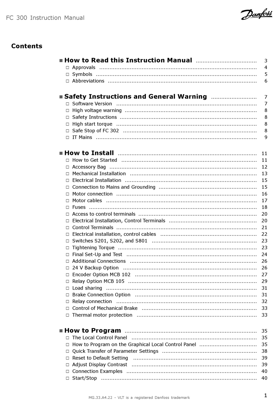 DANFOSS FC 302 INSTRUCTION MANUAL Pdf Download ManualsLib