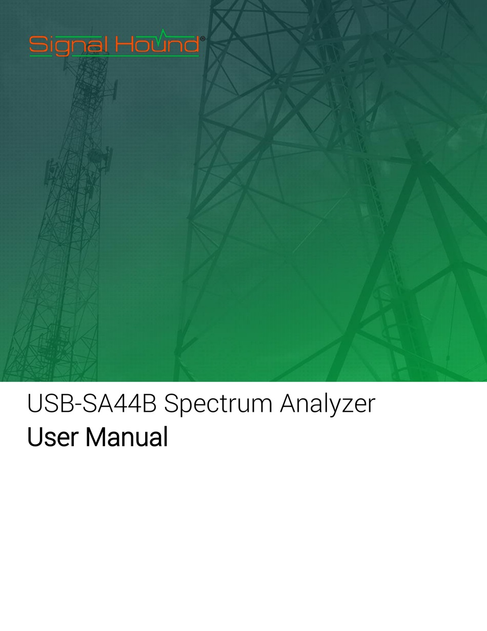 SIGNAL HOUND SA44B USER MANUAL Pdf Download ManualsLib