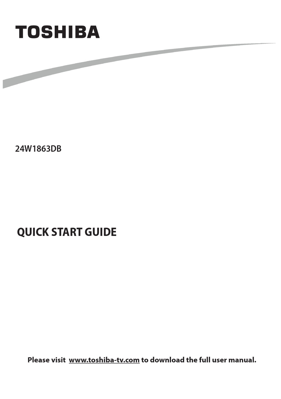 TOSHIBA 24W1863DB QUICK START MANUAL Pdf Download | ManualsLib