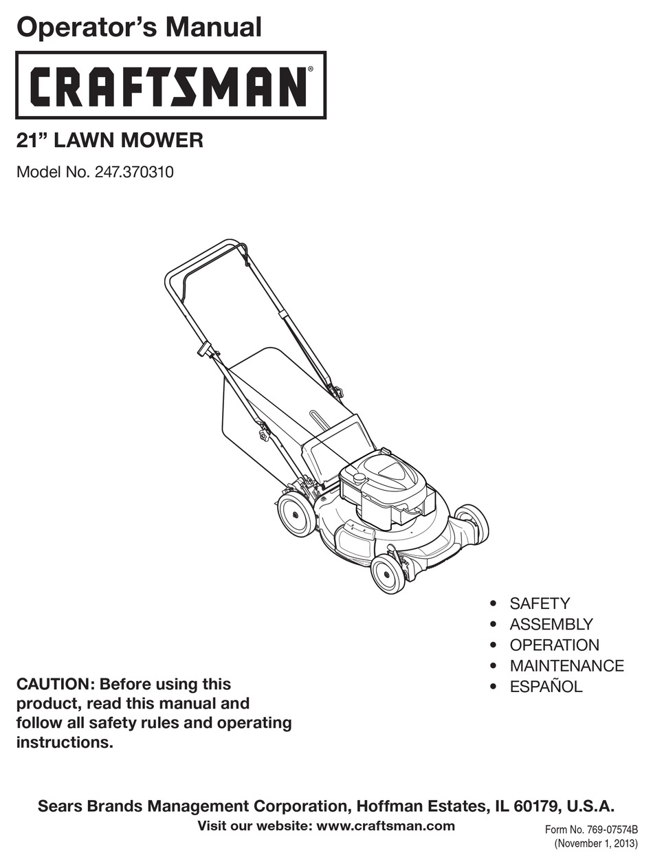 CRAFTSMAN 11A-A2BX799 OPERATOR'S MANUAL Pdf Download | ManualsLib