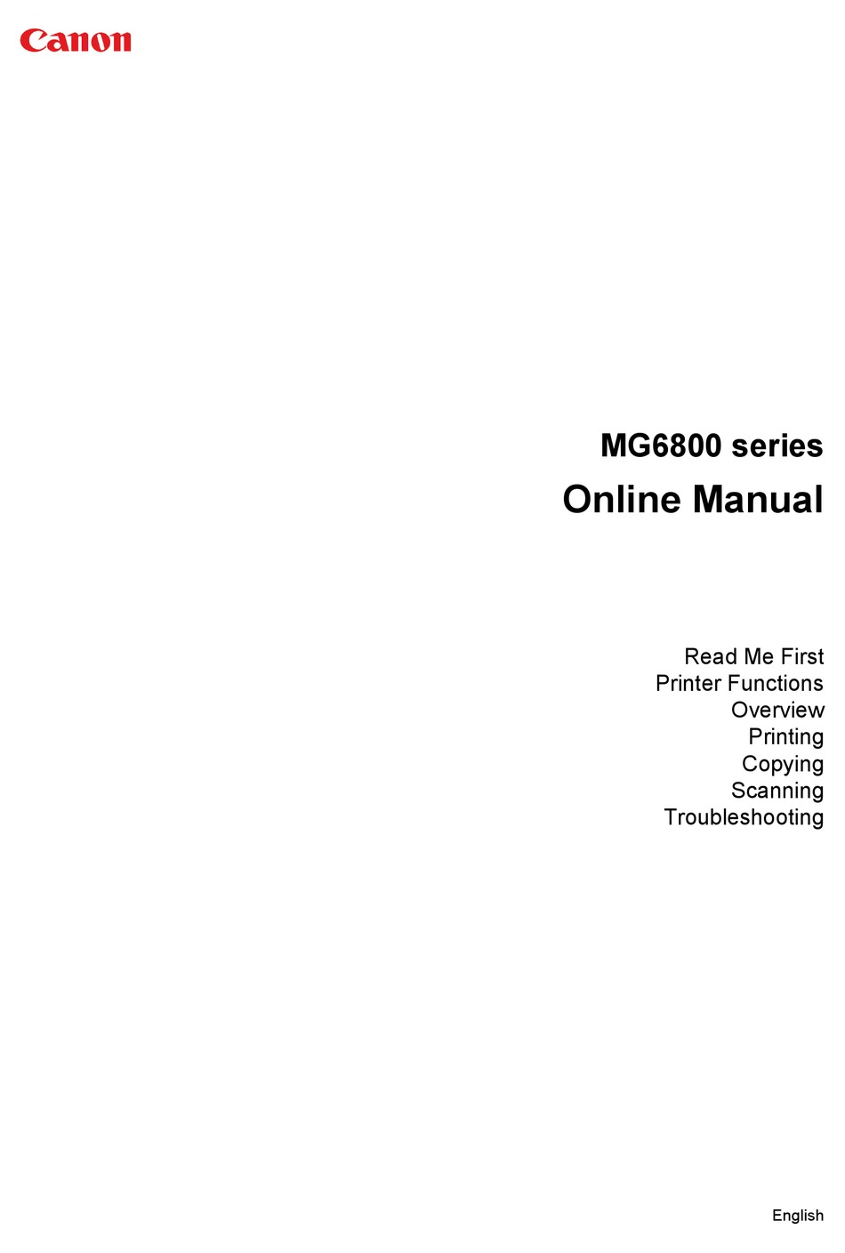 CANON PIXMA MG6821 ONLINE MANUAL Pdf Download | ManualsLib