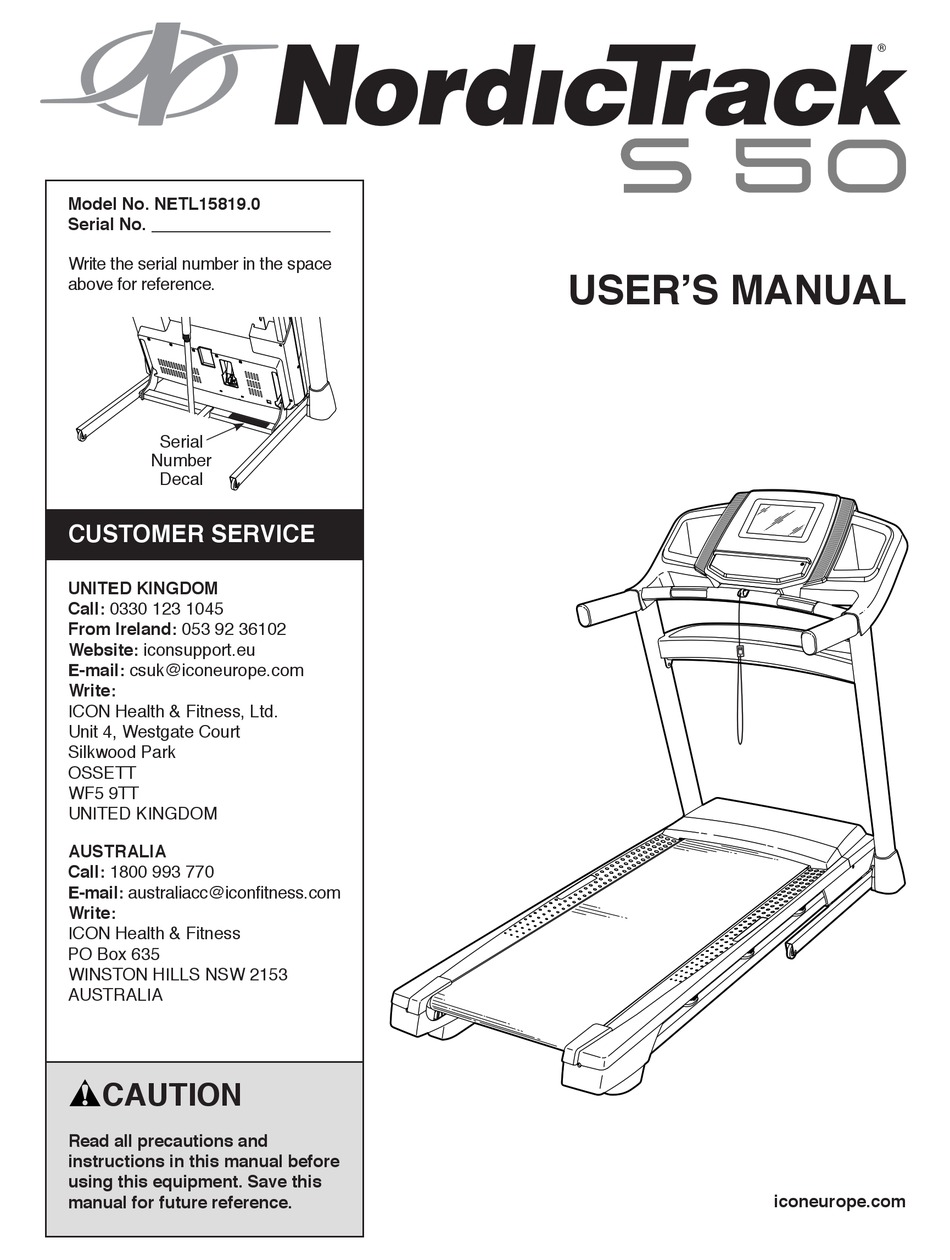 Nordictrack best sale s50 treadmill