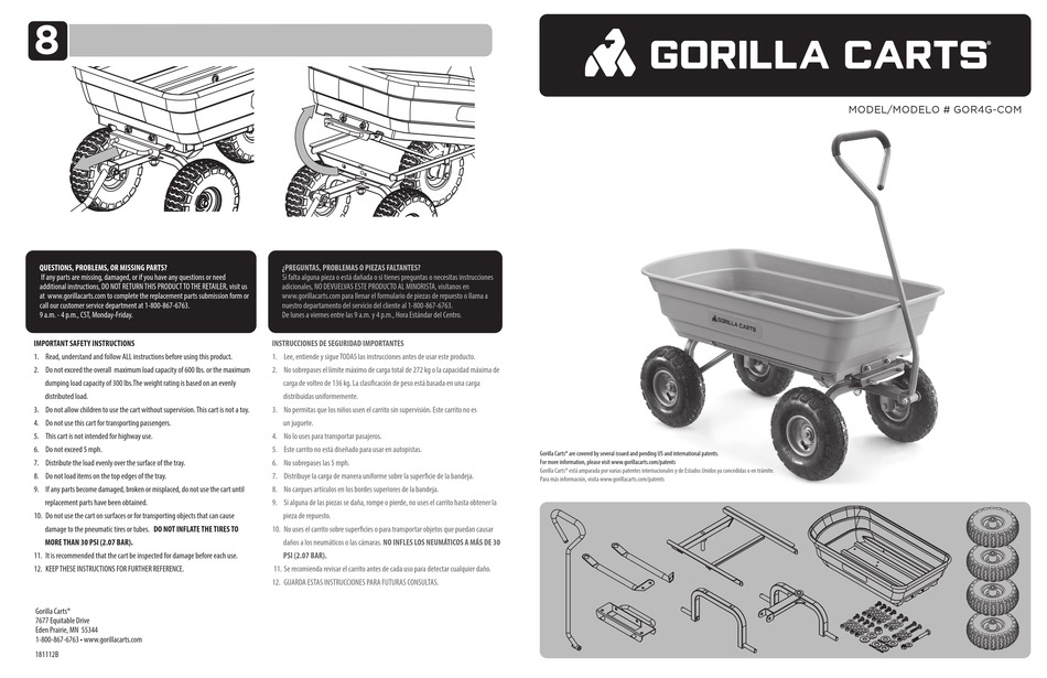 GORILLA CARTS MANUAL Pdf Download ManualsLib