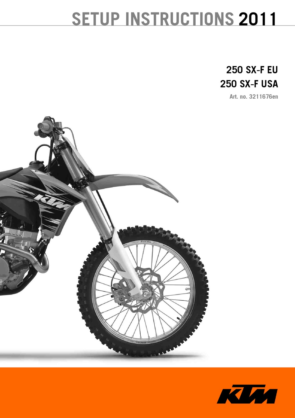 KTM 250 SXF 2011 SETUP INSTRUCTIONS Pdf Download ManualsLib