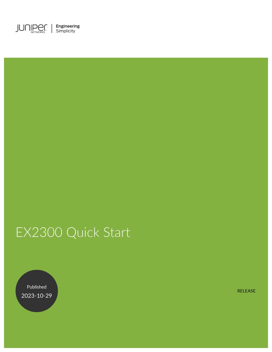 JUNIPER EX2300 QUICK START MANUAL Pdf Download ManualsLib