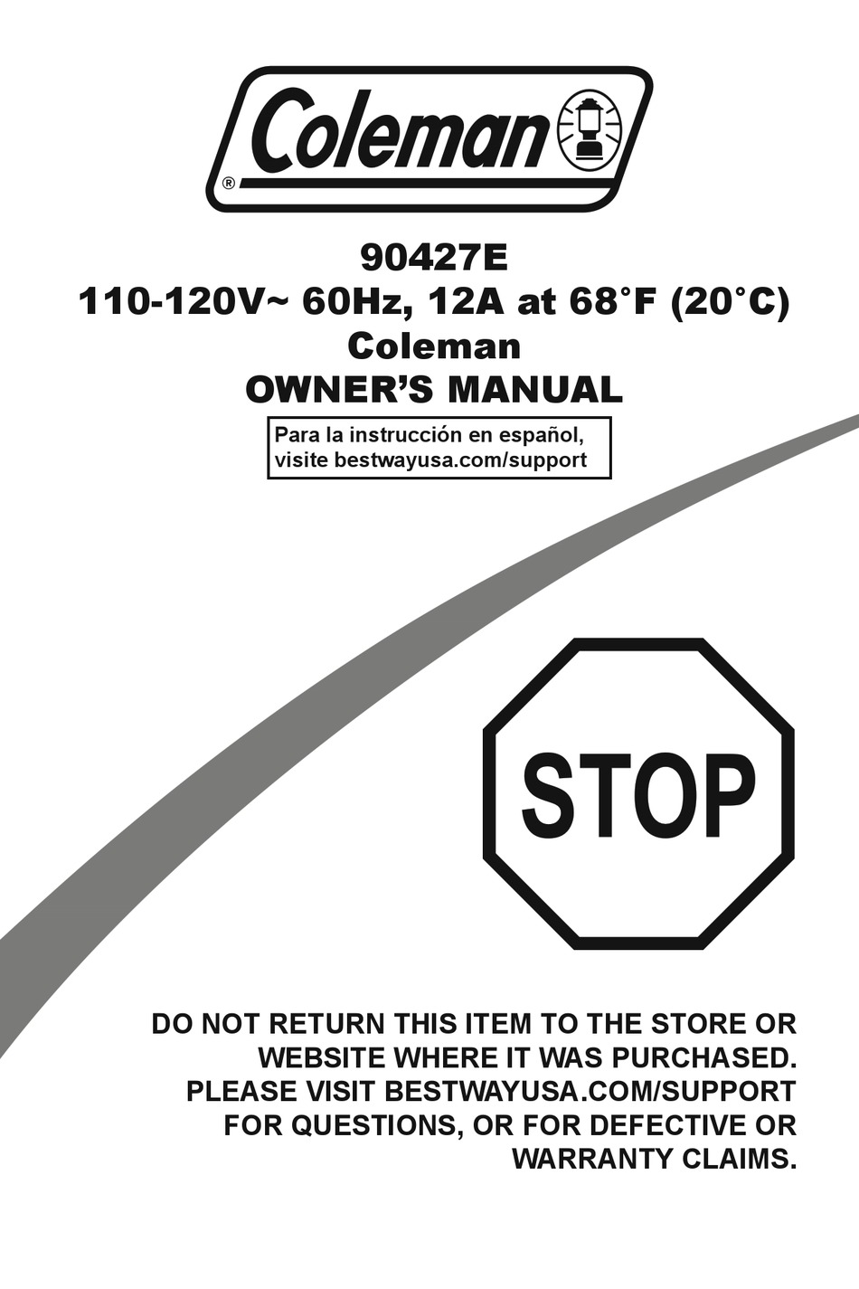 COLEMAN 90427E OWNER'S MANUAL Pdf Download | ManualsLib