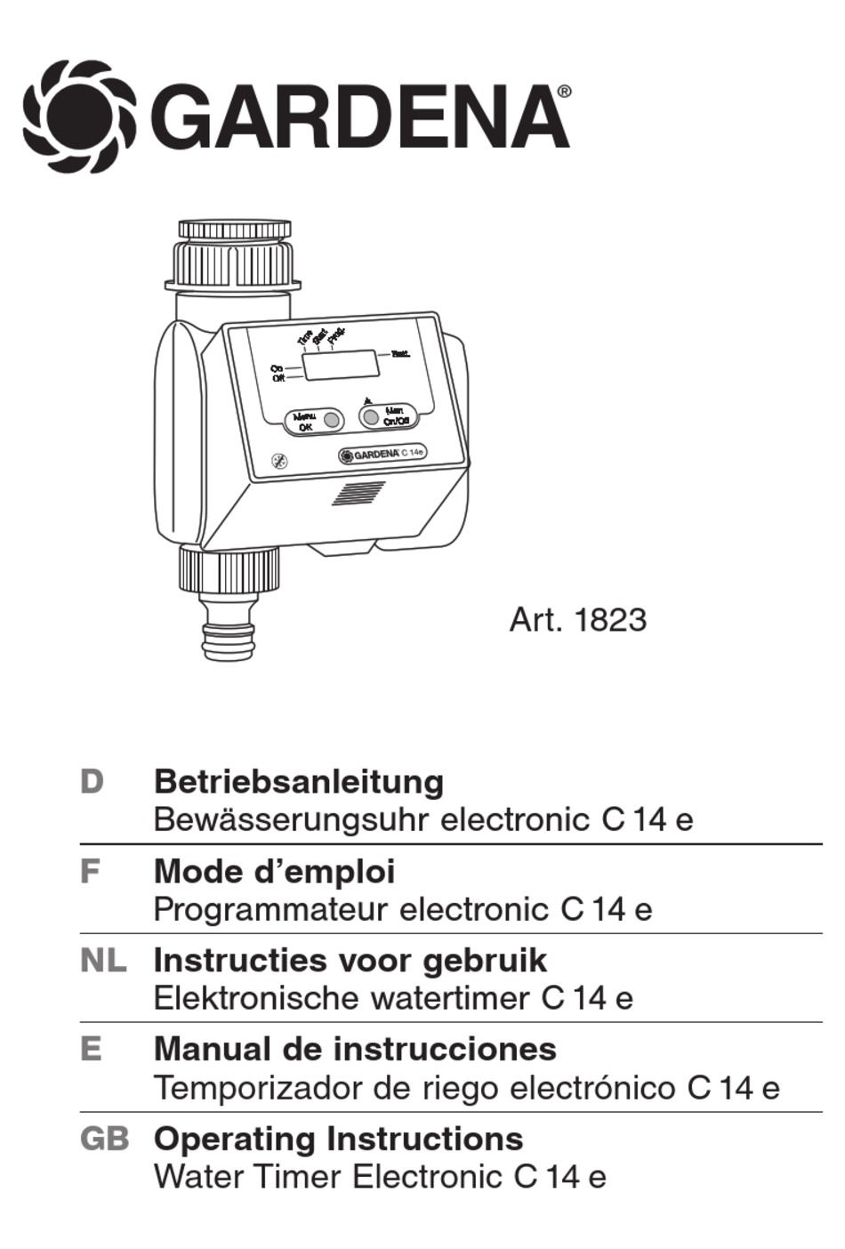GARDENA 1823 OPERATING INSTRUCTIONS MANUAL Pdf Download | ManualsLib