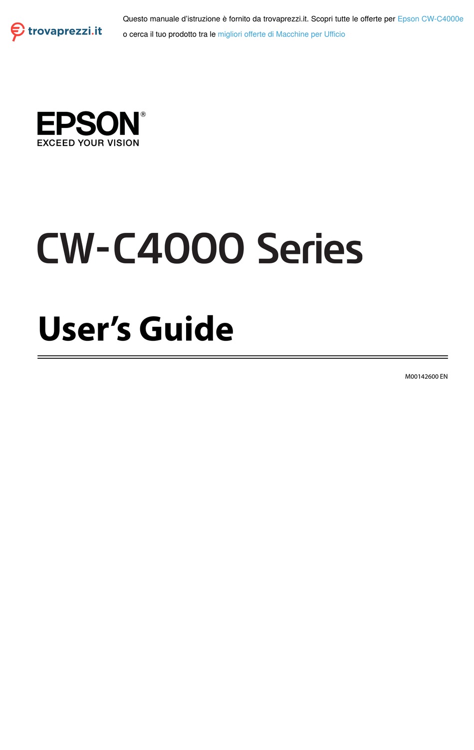 EPSON CW-C4000E USER MANUAL Pdf Download | ManualsLib