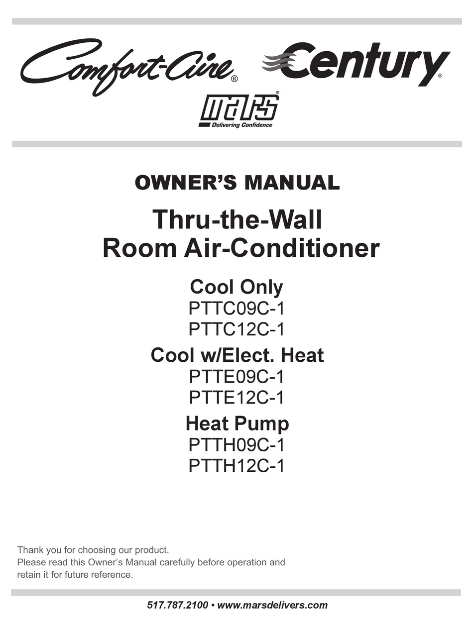 MARS COMFORTAIRE CENTURY PTTC09C1 OWNER