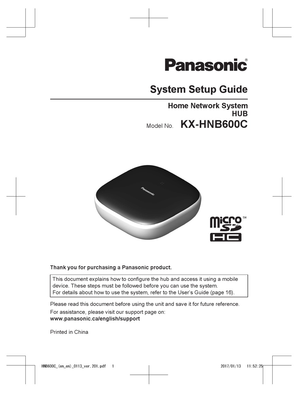 PANASONIC KX-HNB600C SETUP MANUAL Pdf Download | ManualsLib