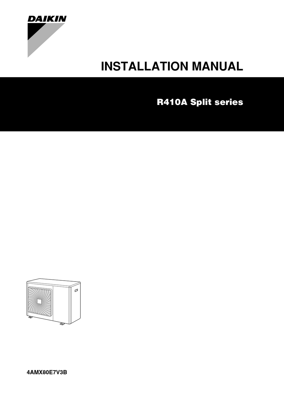 DAIKIN 4AMX80E7V3B INSTALLATION MANUAL Pdf Download ManualsLib