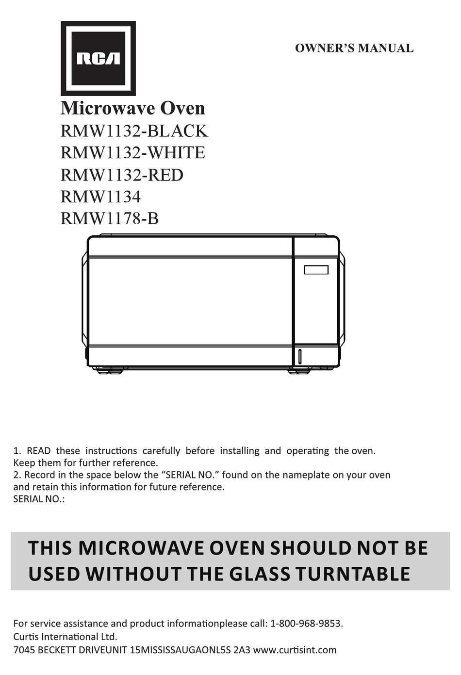 RCA RMW1132-BLACK OWNER'S MANUAL Pdf Download | ManualsLib