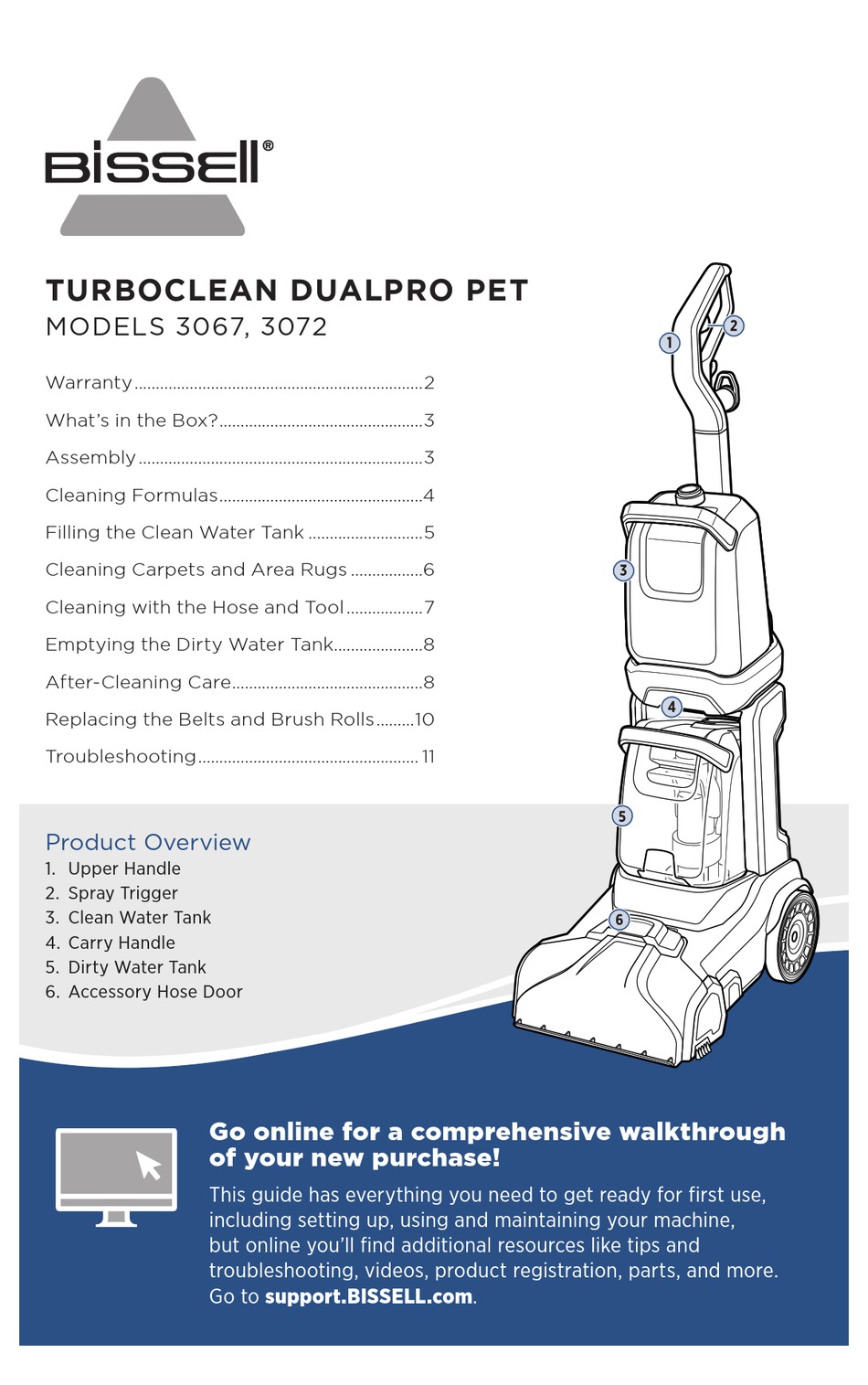 BISSELL TURBOCLEAN DUALPRO PET MANUAL Pdf Download ManualsLib