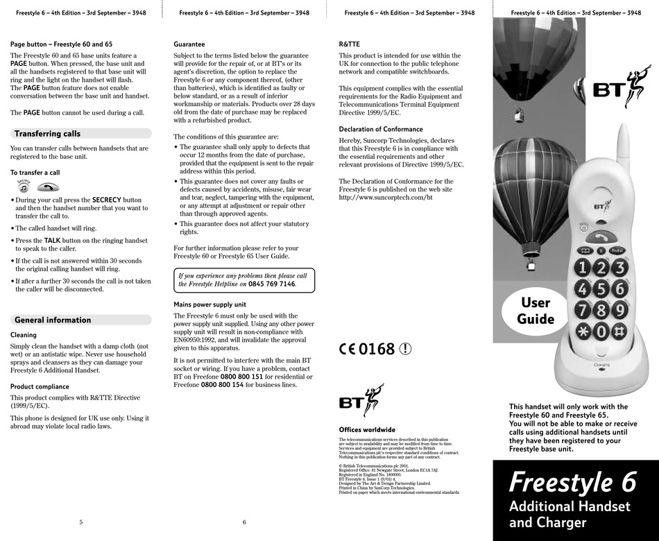 BT FREESTYLE 6 USER MANUAL Pdf Download ManualsLib