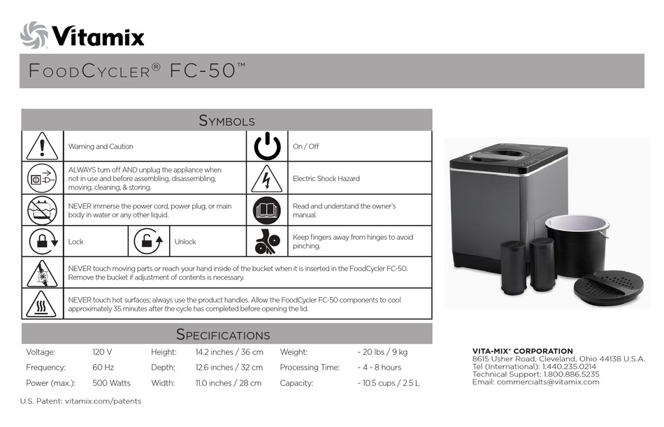VITAMIX FOODCYCLER FC50 MANUAL Pdf Download ManualsLib