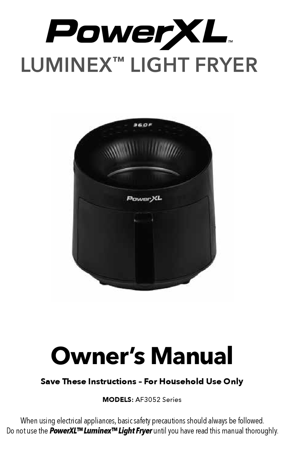 POWERXL LUMINEX AF3052 SERIES OWNER'S MANUAL Pdf Download ManualsLib