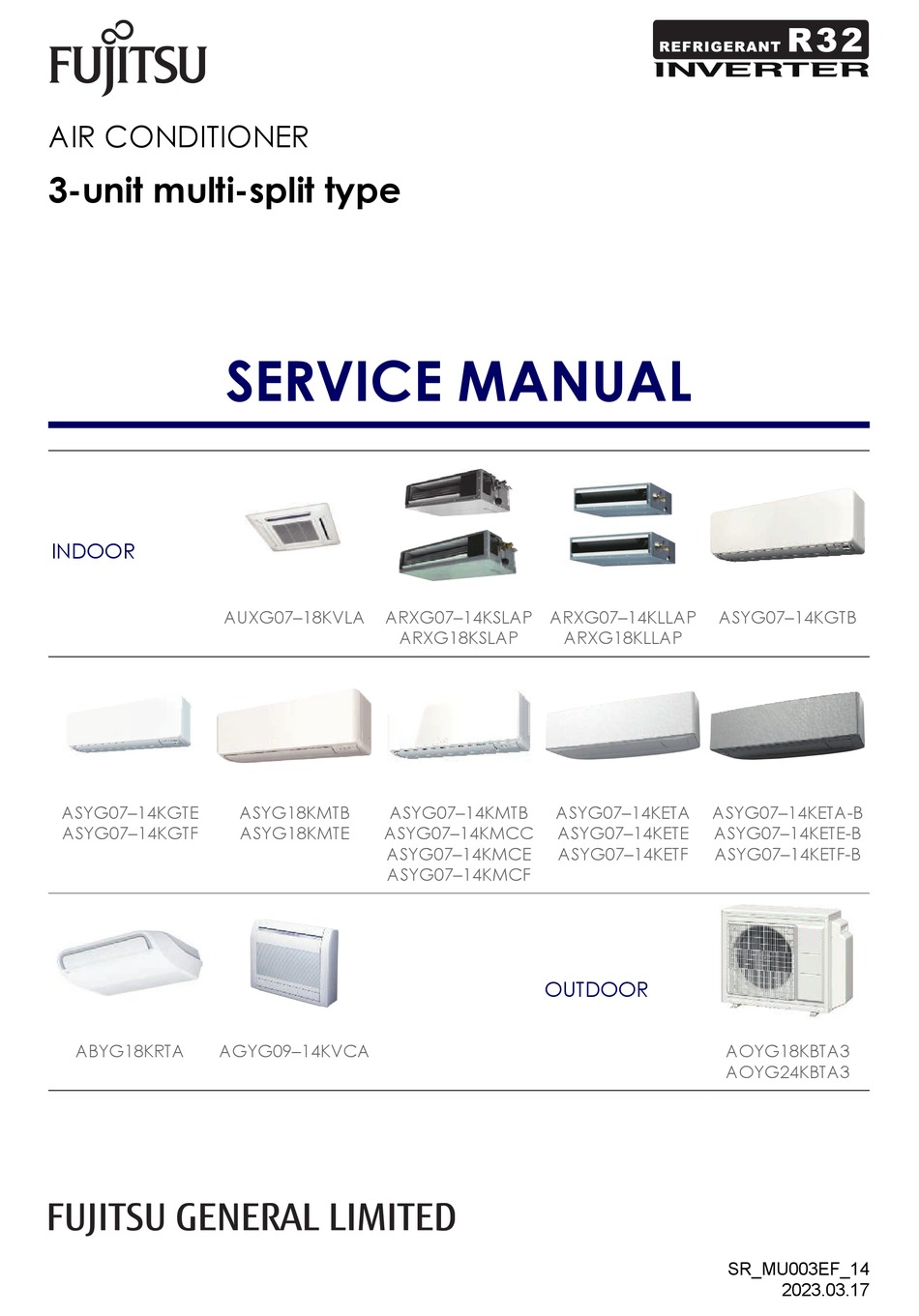 FUJITSU ASYG07-14KGTF SERVICE MANUAL Pdf Download | ManualsLib