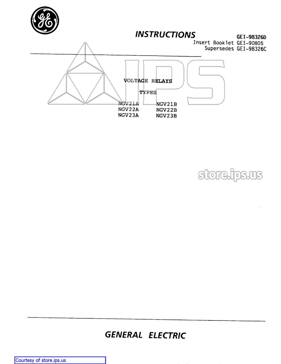 GE NGV21A INSTRUCTIONS MANUAL Pdf Download ManualsLib