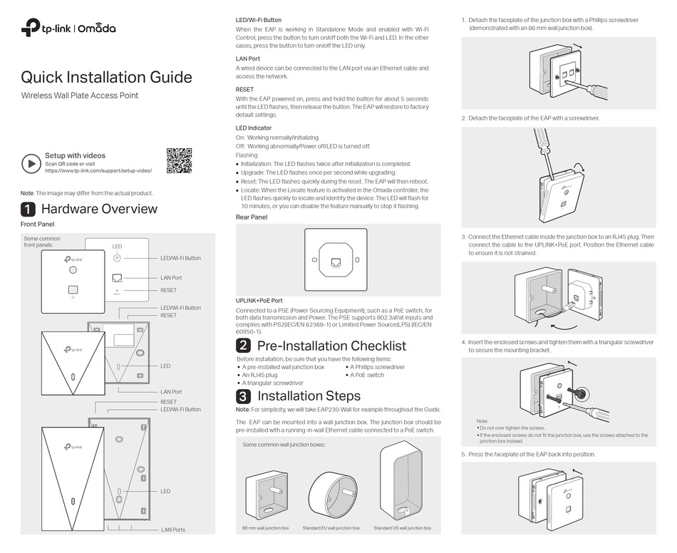 TPLINK TPLEAP230WALL QUICK INSTALLATION MANUAL Pdf Download ManualsLib