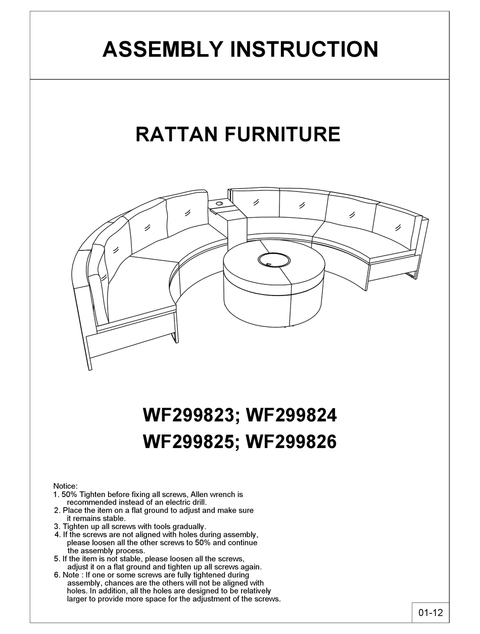 RATTAN WF299823 ASSEMBLY INSTRUCTION MANUAL Pdf Download ManualsLib