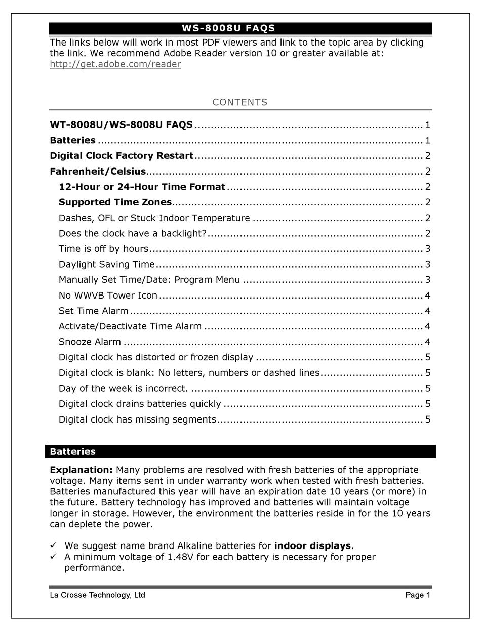 LA CROSSE TECHNOLOGY WS8008U FAQ Pdf Download ManualsLib