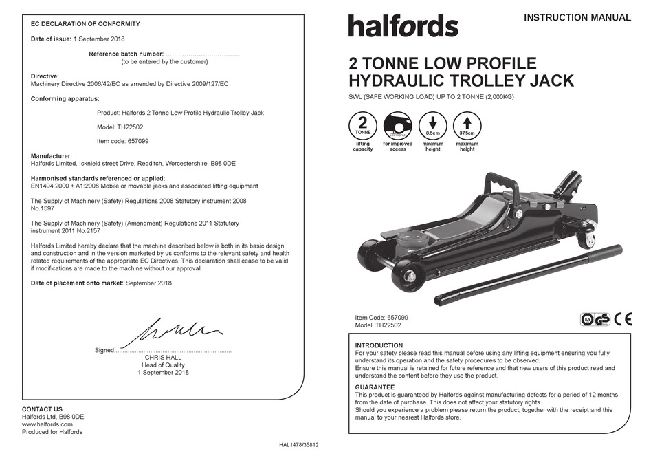 HALFORDS TH22502 INSTRUCTION MANUAL Pdf Download ManualsLib