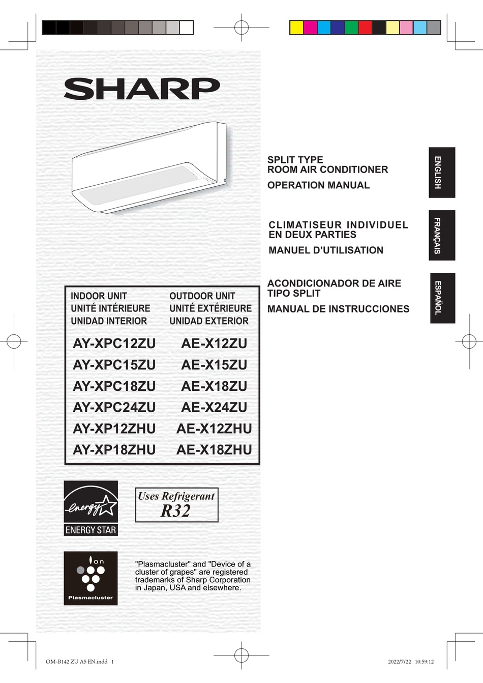 SHARP AY-XPC12ZU OPERATION MANUAL Pdf Download | ManualsLib