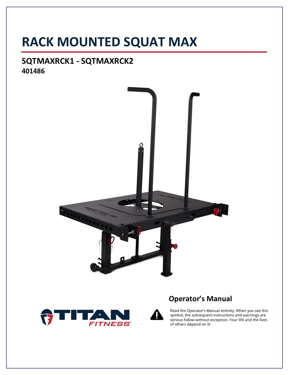 TITAN FITNESS SQTMAXRCK1 OPERATOR