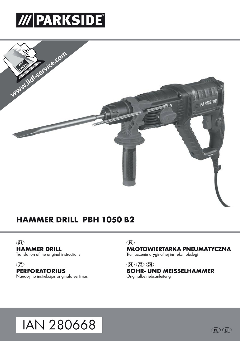 PARKSIDE PBH 1050 B2 INSTRUCTIONS MANUAL Pdf Download | ManualsLib