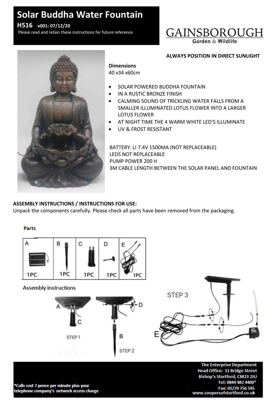GAINSBOROUGH H516 INSTRUCTIONS FOR USE Pdf Download ManualsLib
