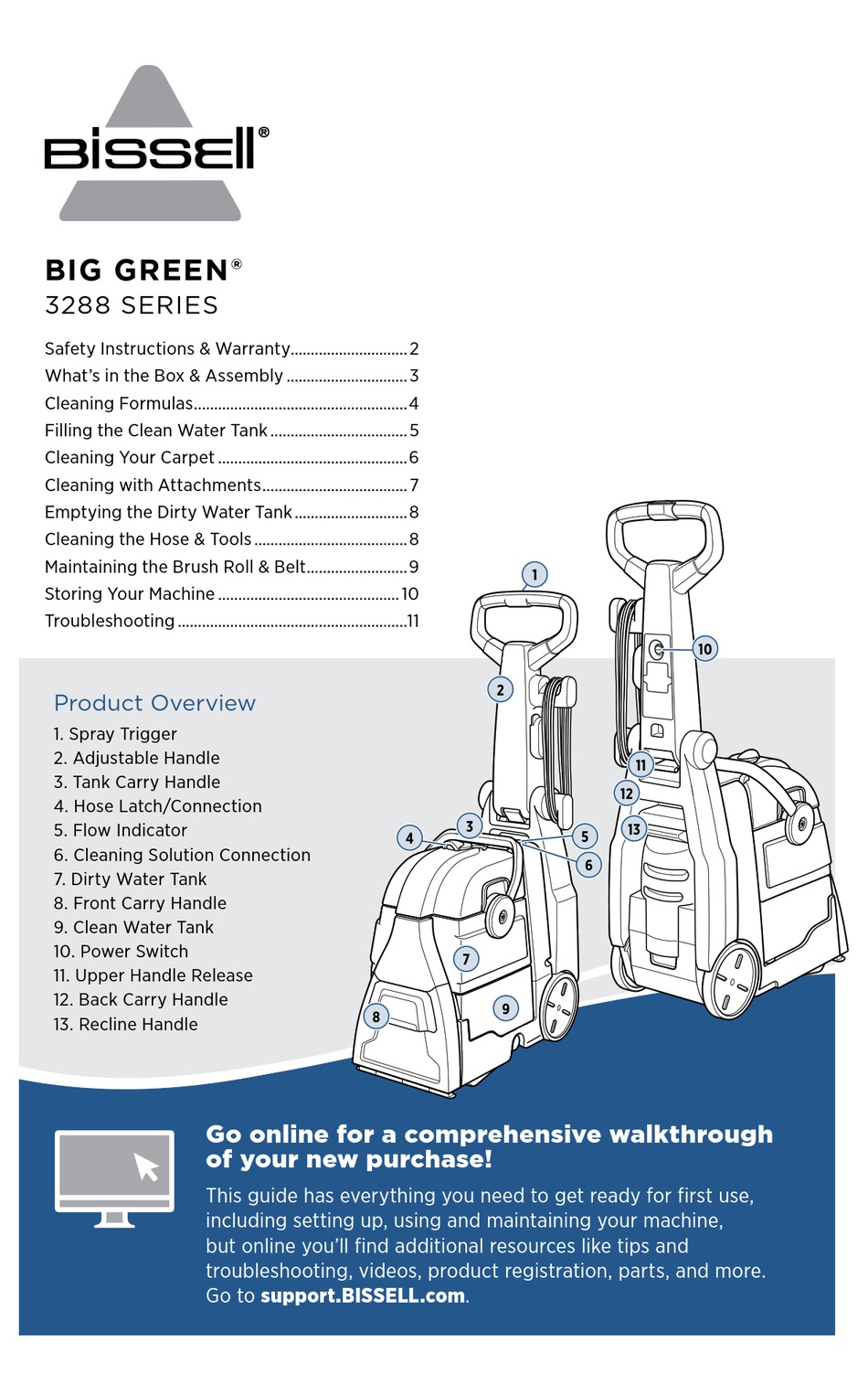 BISSELL BIG GREEN 3288 SERIES MANUAL Pdf Download ManualsLib