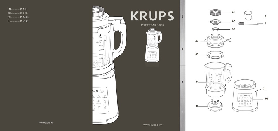 KRUPS PERFECTMIX COOK KB835D MANUAL Pdf Download | ManualsLib