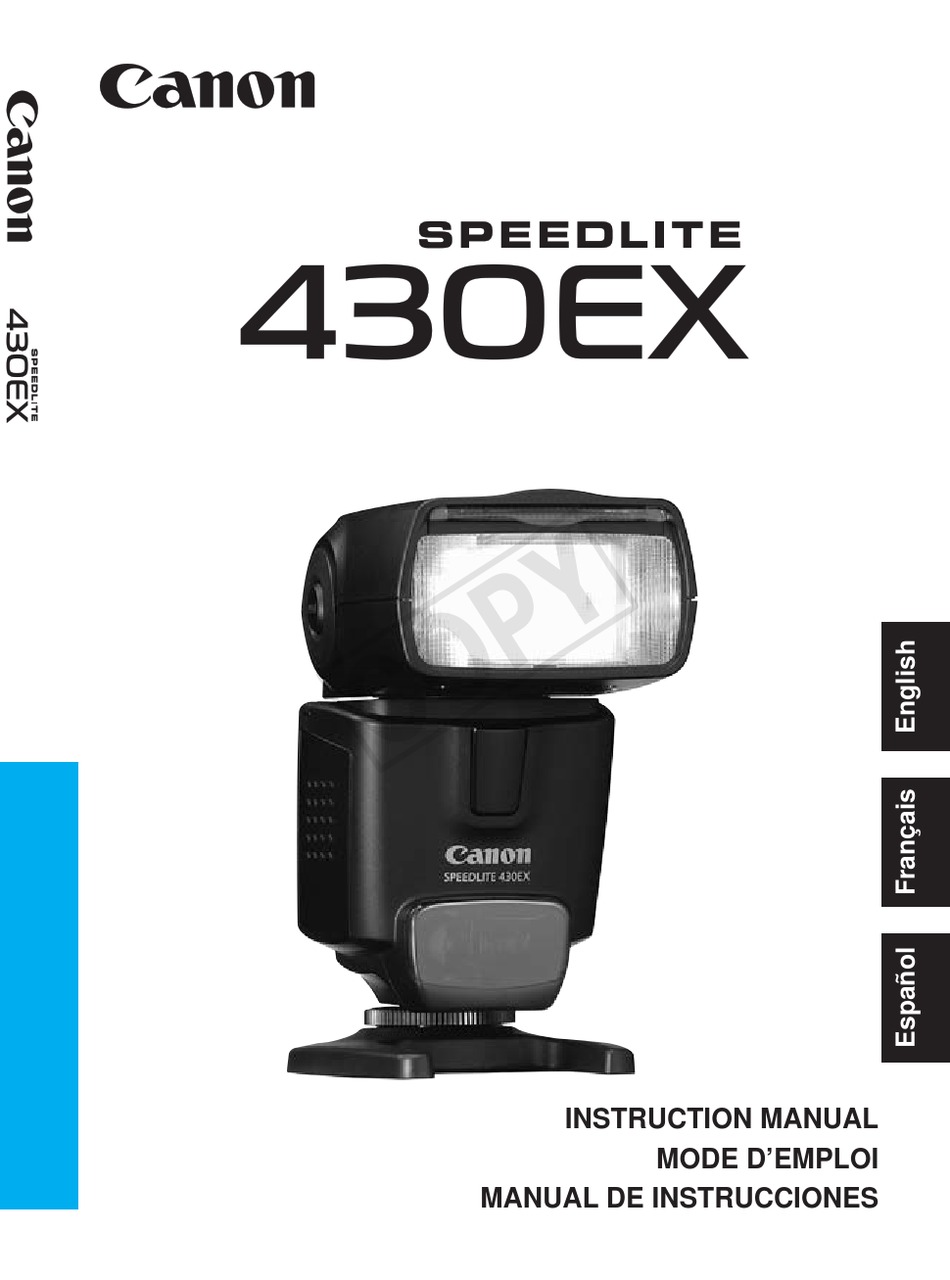 CANON SPEEDLITE 430EX INSTRUCTION MANUAL Pdf Download ManualsLib