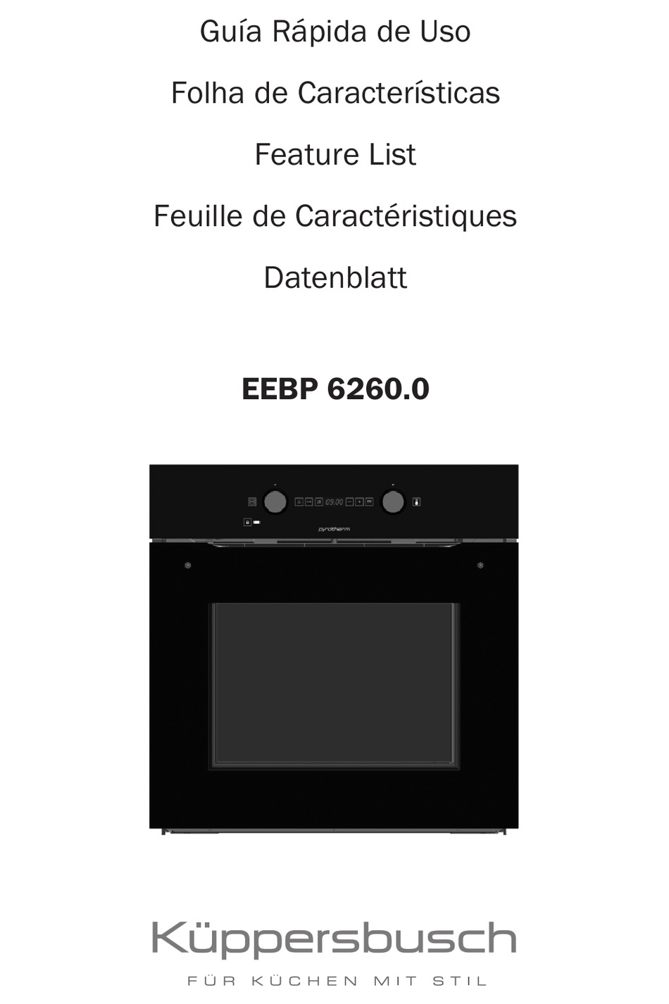 KUPPERSBUSCH EEBP 6260.0 FEATURES LIST Pdf Download | ManualsLib