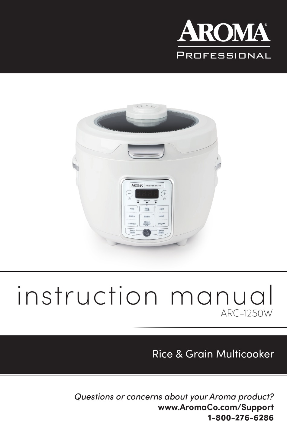 AROMA PROFESSIONAL ARC1250W INSTRUCTION MANUAL Pdf Download ManualsLib