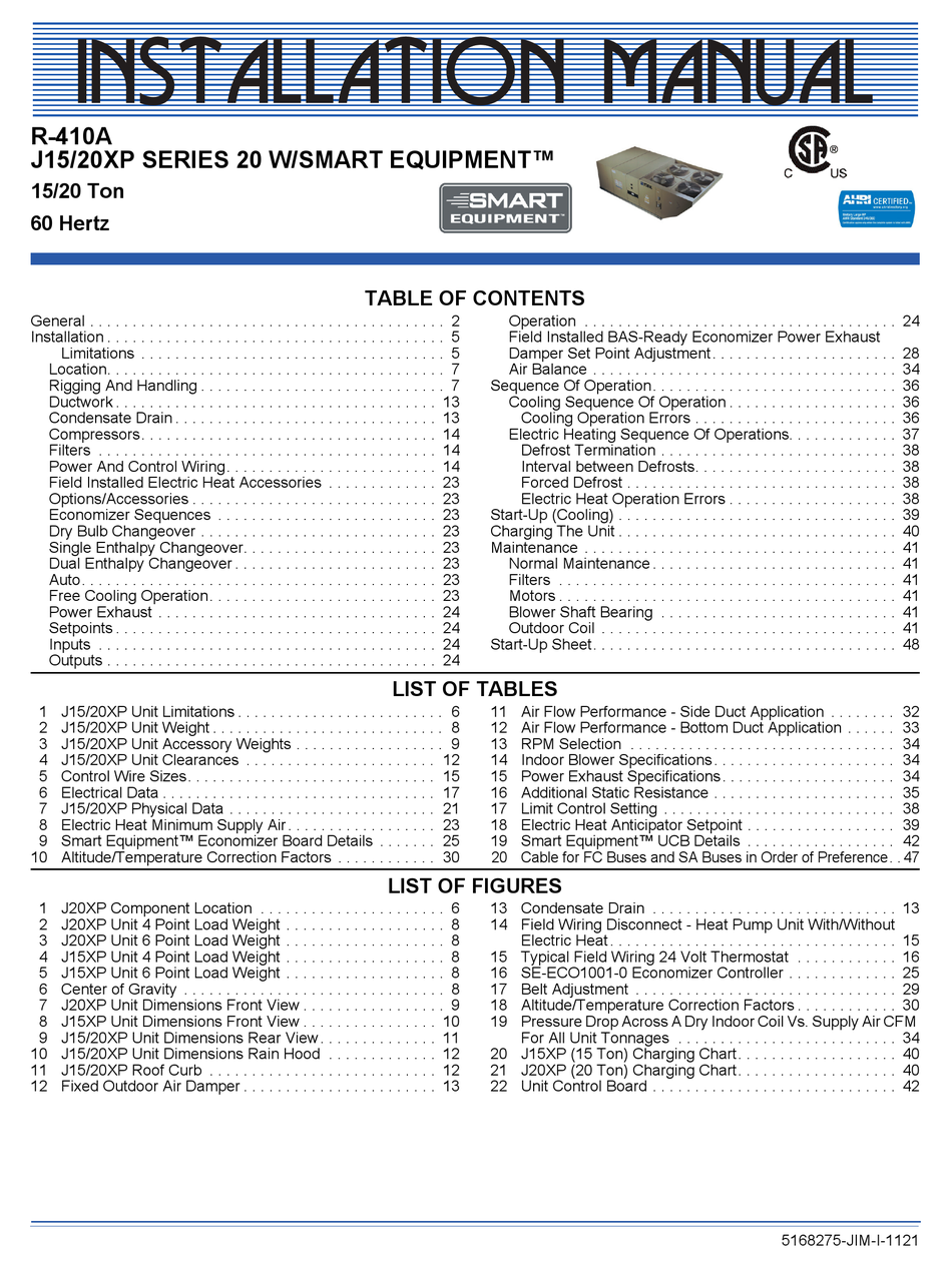 JOHNSON CONTROLS YORK 20 SERIES INSTALLATION MANUAL Pdf Download