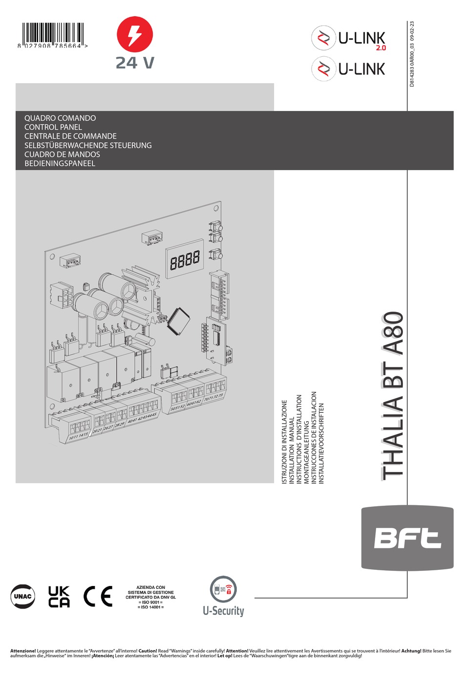 BFT THALIA BT A80 INSTALLATION MANUAL Pdf Download | ManualsLib