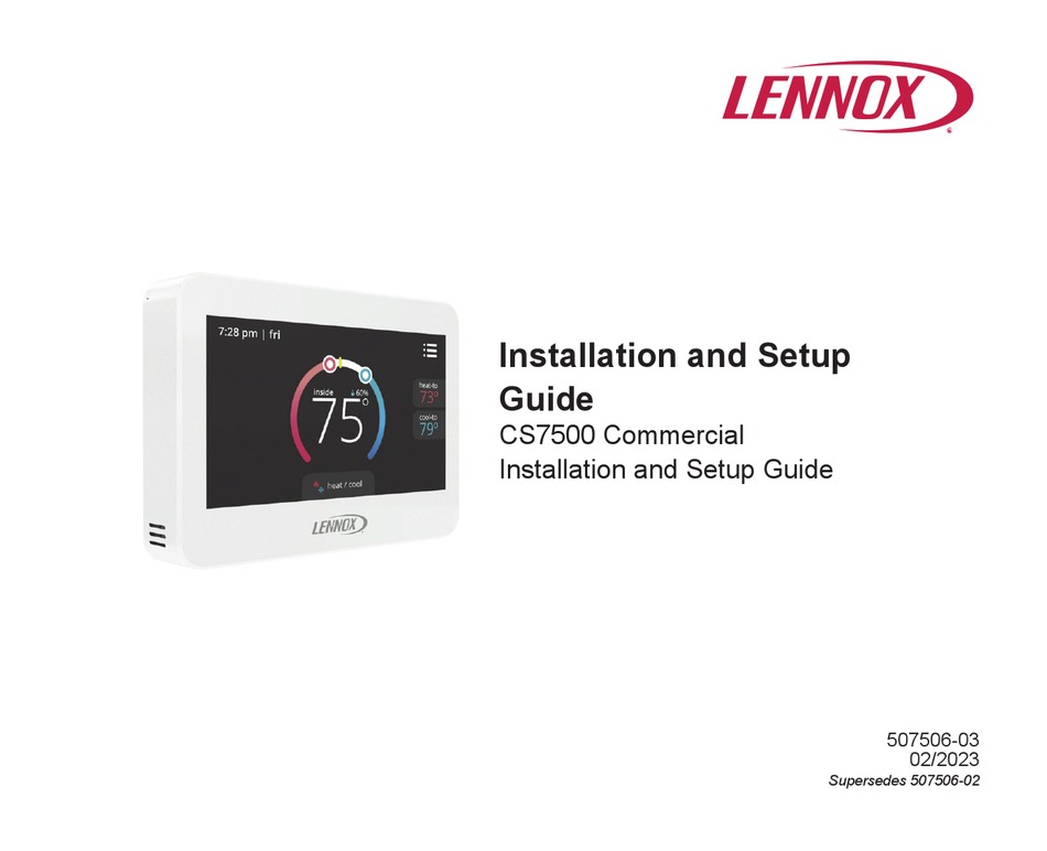 LENNOX CS7500 INSTALLATION AND SETUP MANUAL Pdf Download ManualsLib