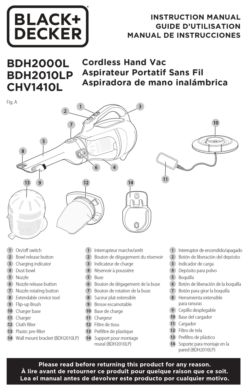 BLACK & DECKER BDH2000L INSTRUCTION MANUAL Pdf Download | ManualsLib